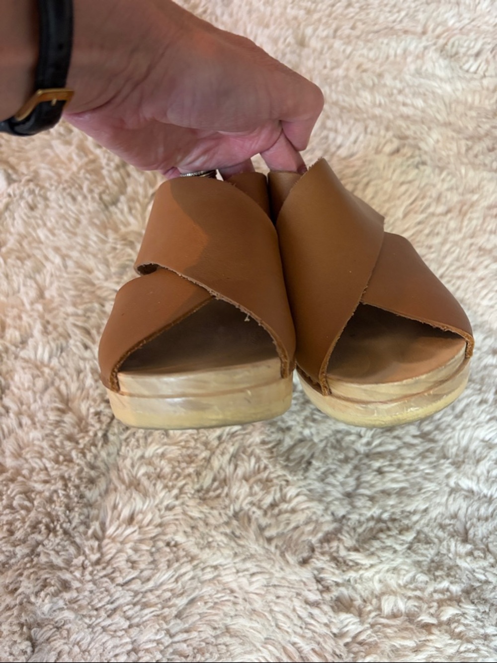 No. 6 Wedge Crossover Sandals - Picture 3 of 7